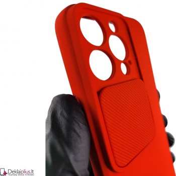 Švelnus guminis dėklas su kameros apsauga - raudonas (Apple Iphone 13 Pro) Švelnus guminis dėklas su kameros apsauga - raudonas (Apple Iphone 13 Pro)